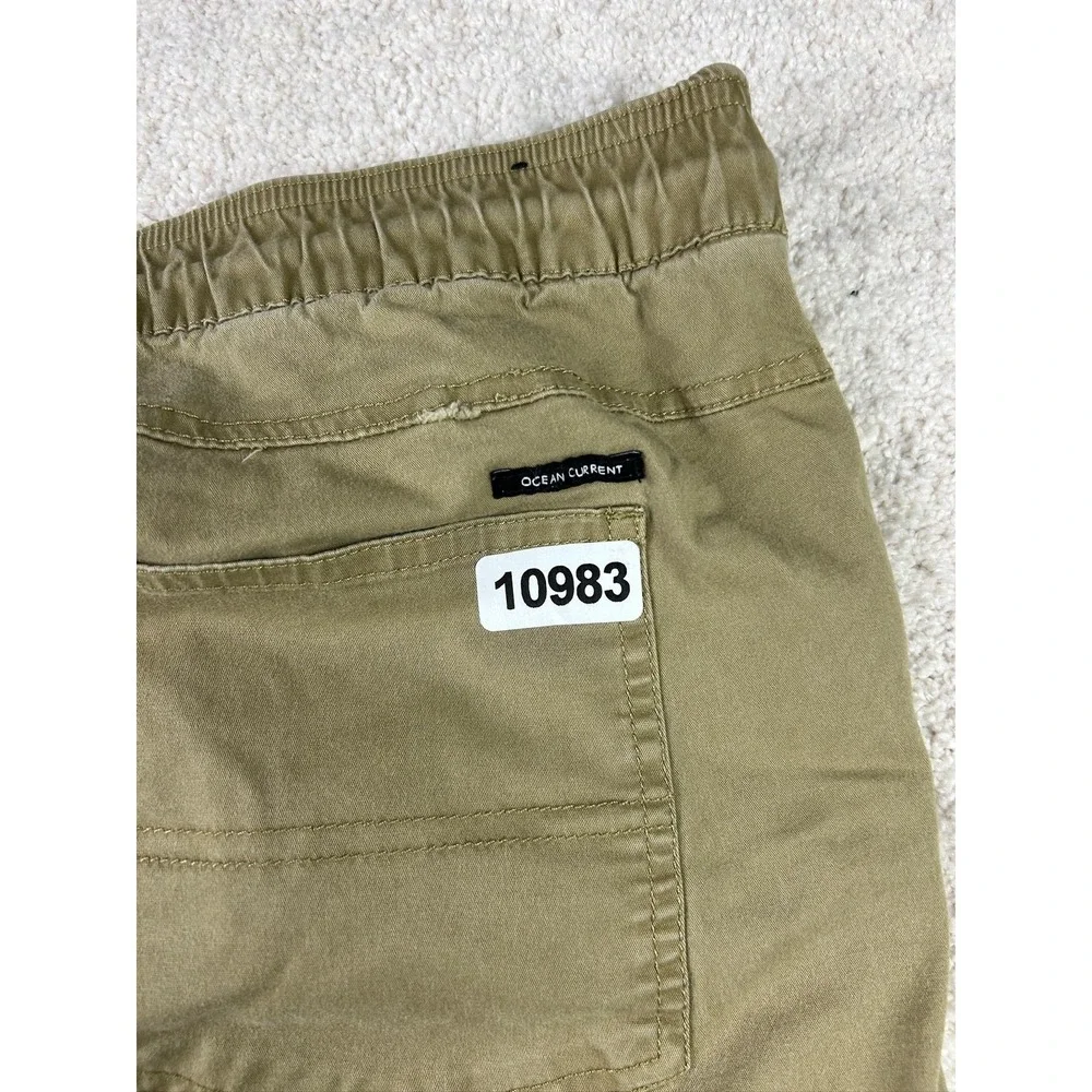 Ocean‎ Current Pants Mens XL Khaki Jogger Drawstring Moto Biker Stretch Casual